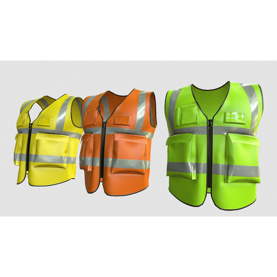 Reflective Safety Vest 3D Model – Low Poly Game-Ready Asset, FBX, Blender - View 18