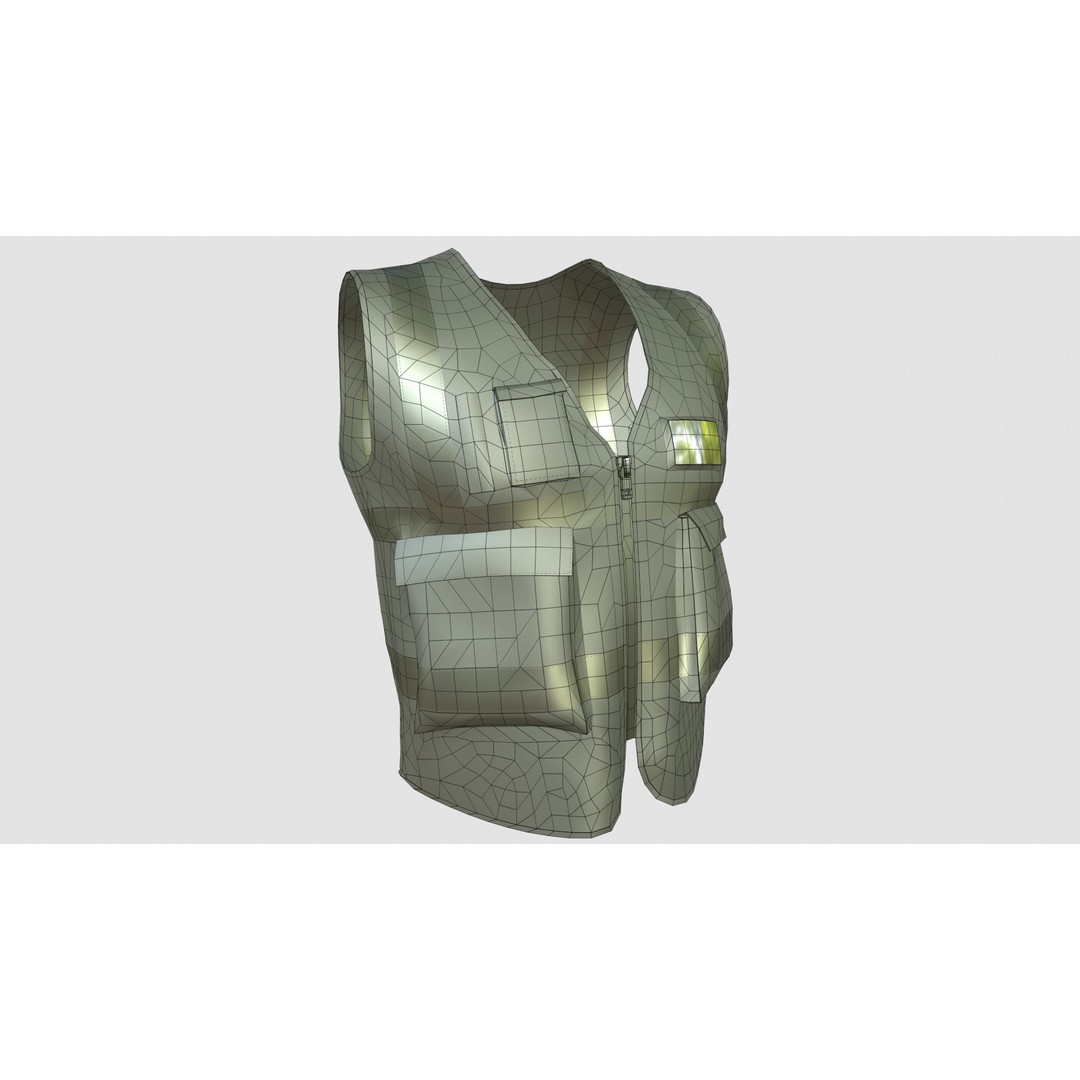 Reflective Safety Vest 3D Model – Low Poly Game-Ready Asset, FBX, Blender - View 26