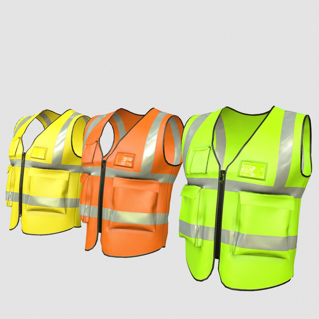 Reflective Safety Vest 3D Model – Low Poly Game-Ready Asset, FBX, Blender - View 4