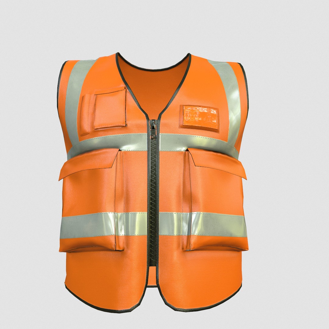 Reflective Safety Vest 3D Model – Low Poly Game-Ready Asset, FBX, Blender - View 5
