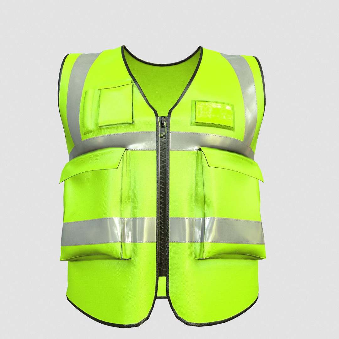 Reflective Safety Vest 3D Model – Low Poly Game-Ready Asset, FBX, Blender - View 6