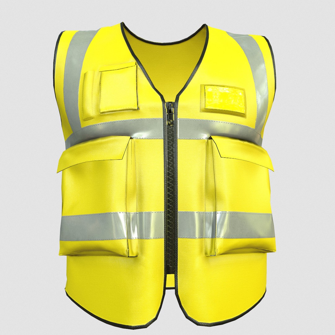 Reflective Safety Vest 3D Model – Low Poly Game-Ready Asset, FBX, Blender - View 7