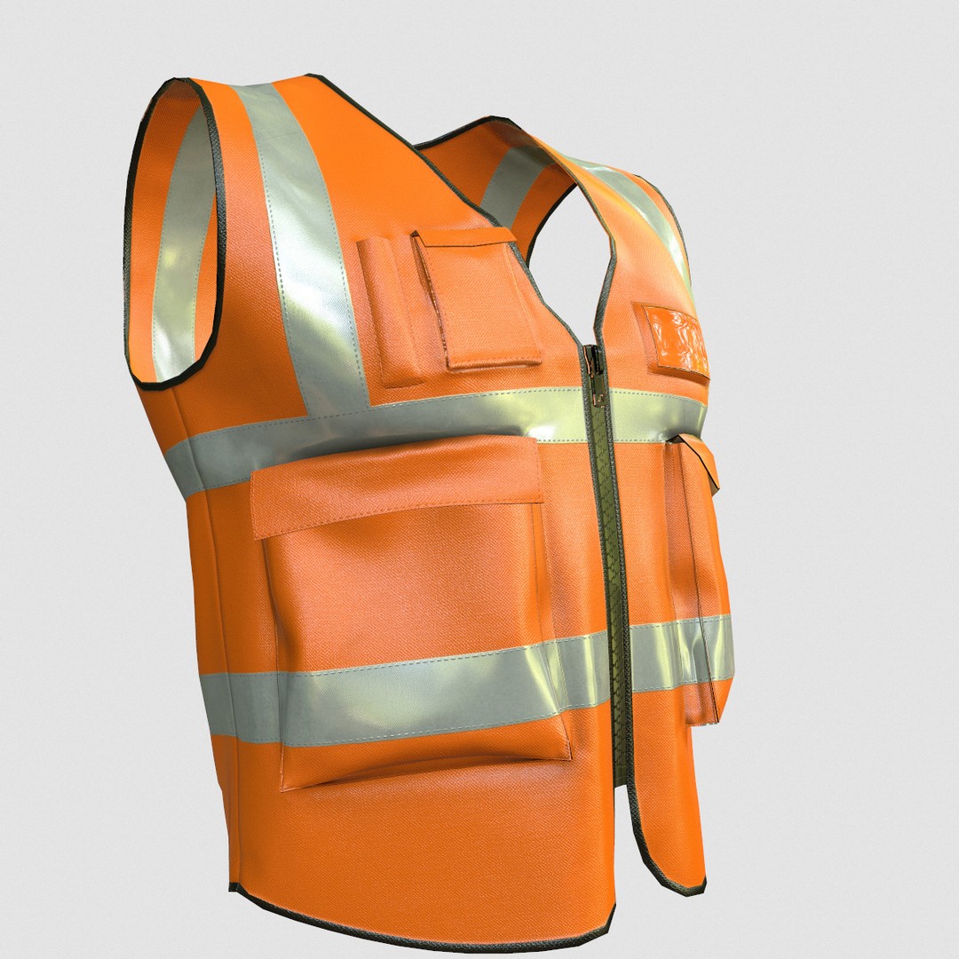 Reflective Safety Vest 3D Model – Low Poly Game-Ready Asset, FBX, Blender - View 8