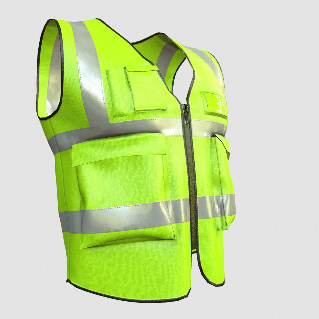 Reflective Safety Vest 3D Model – Low Poly Game-Ready Asset, FBX, Blender - View 9