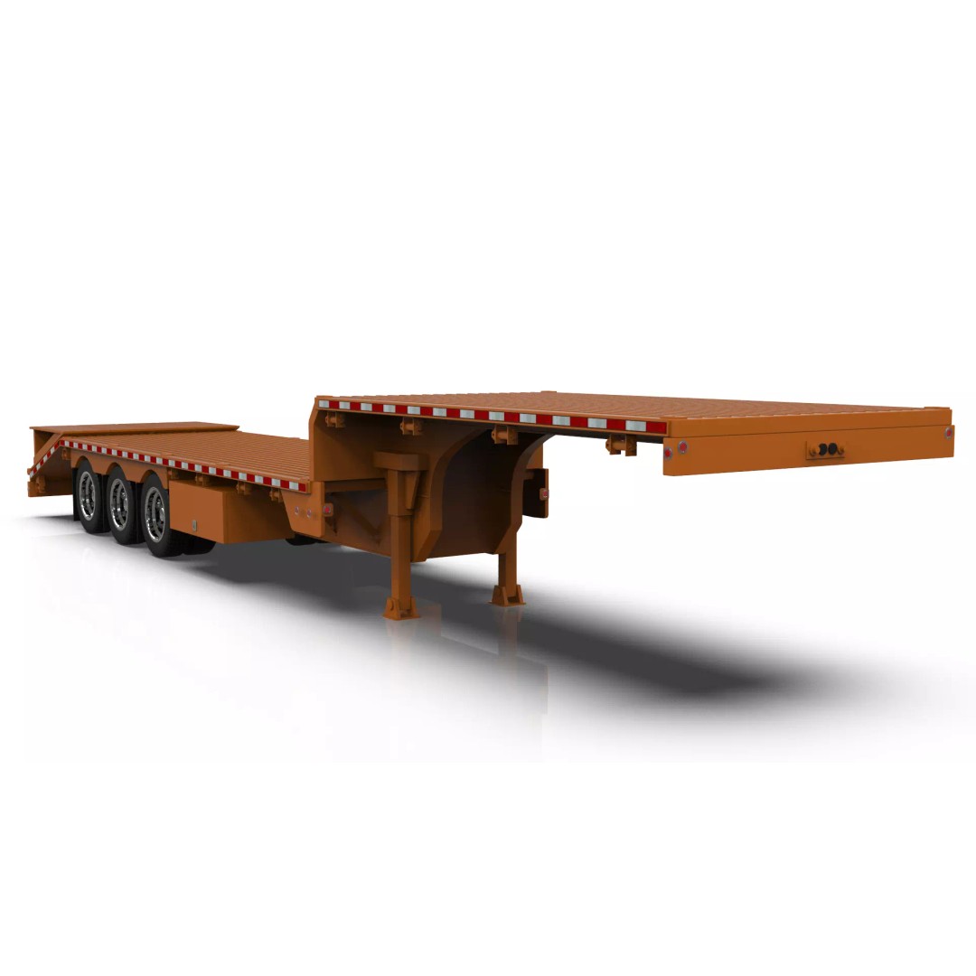 53ft Beavertail Stepdeck Trailer 3D Model – Low Poly Game Asset, FBX - View 13