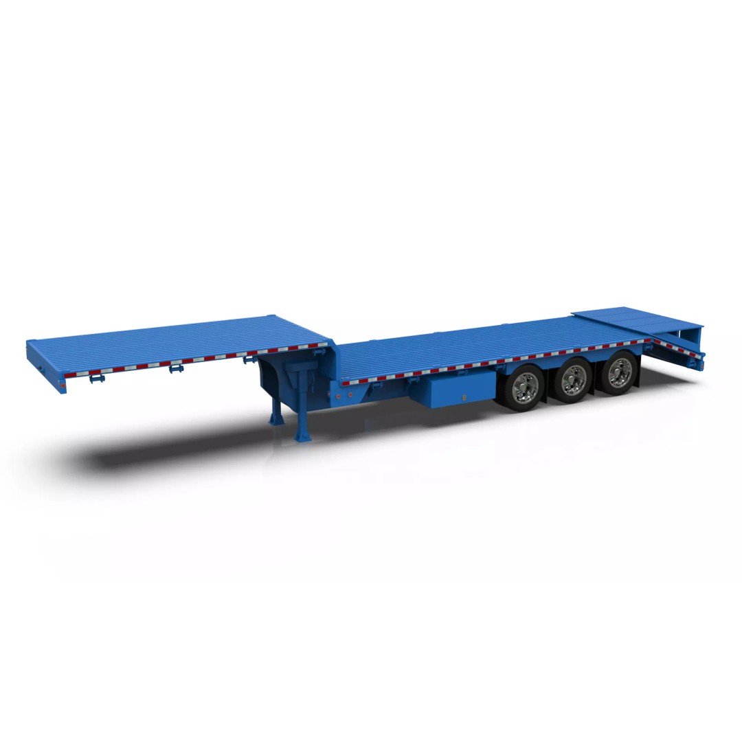 53ft Beavertail Stepdeck Trailer 3D Model – Low Poly Game Asset, FBX - View 14