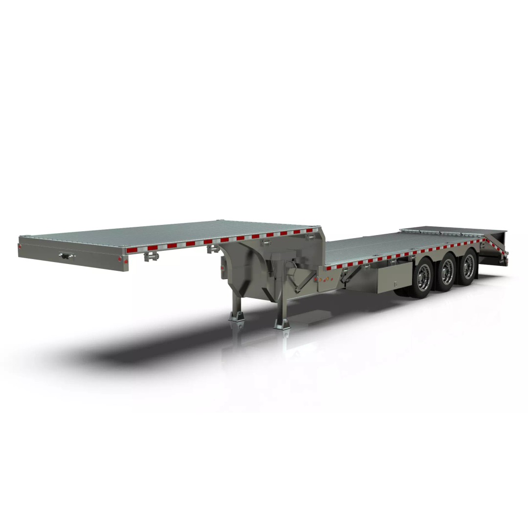 53ft Beavertail Stepdeck Trailer 3D Model – Low Poly Game Asset, FBX - View 2