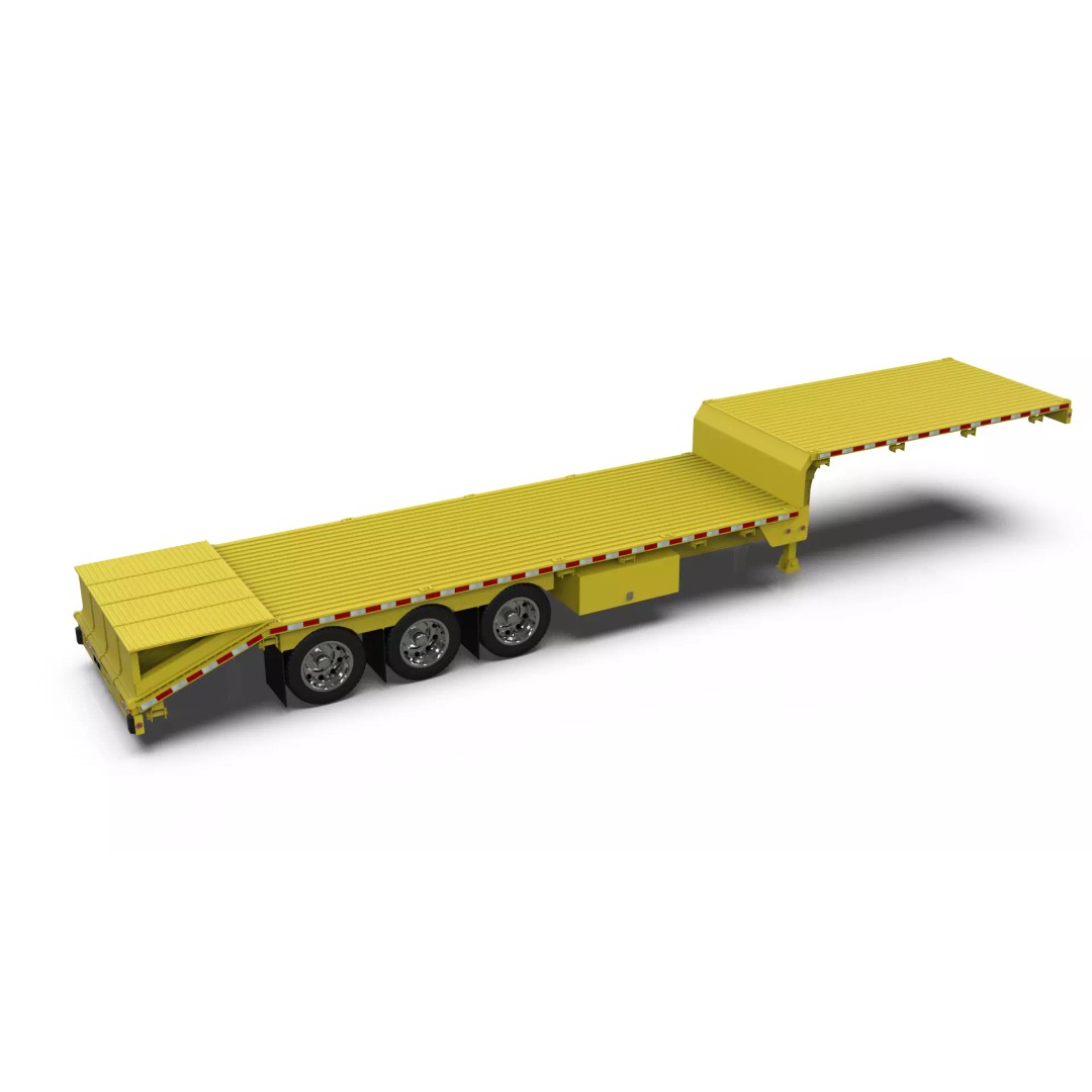 53ft Beavertail Stepdeck Trailer 3D Model – Low Poly Game Asset, FBX - View 23