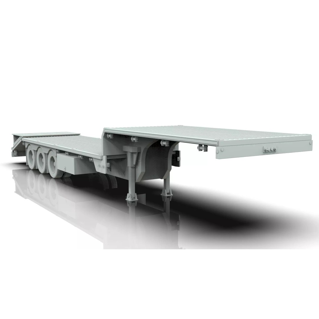 53ft Beavertail Stepdeck Trailer 3D Model – Low Poly Game Asset, FBX - View 24