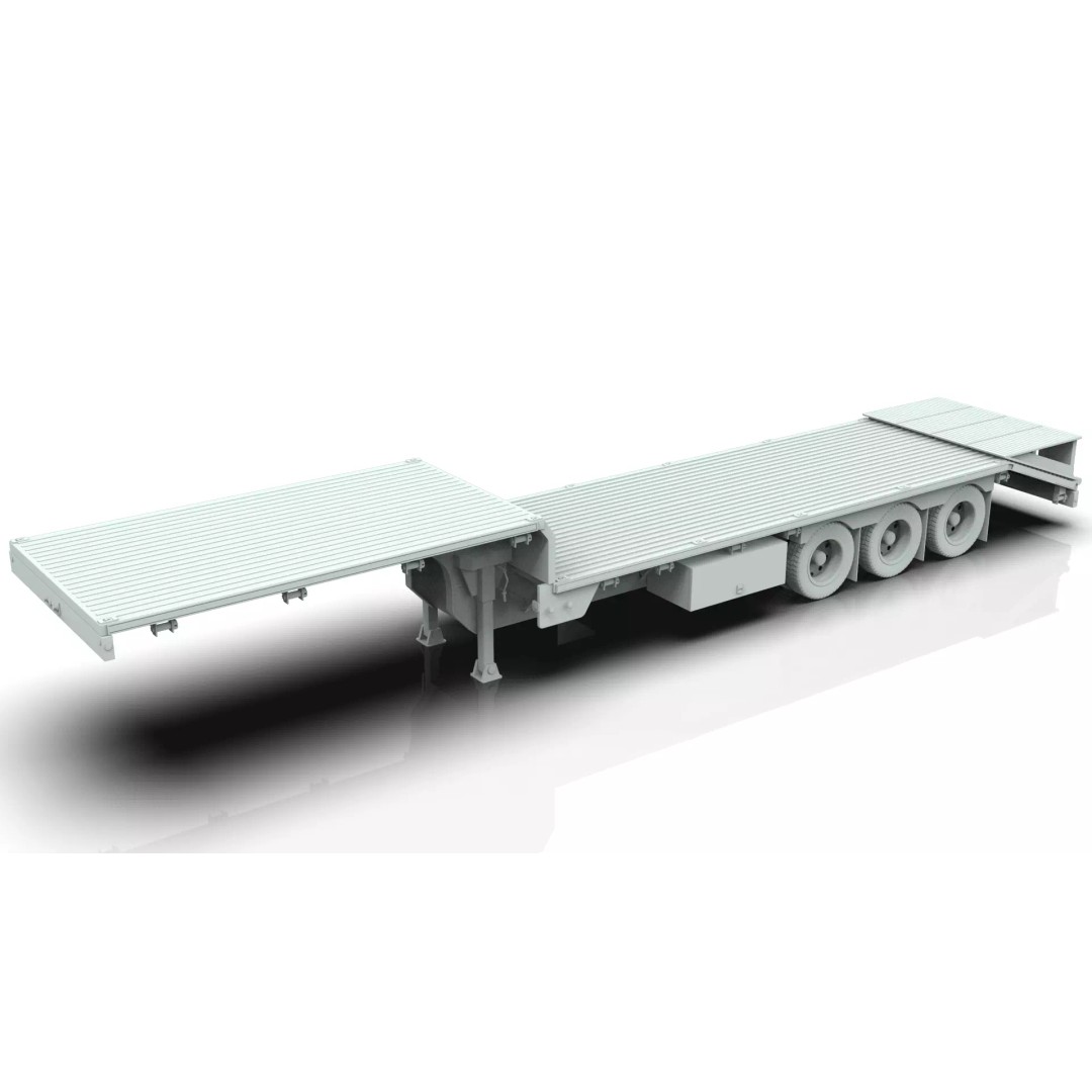 53ft Beavertail Stepdeck Trailer 3D Model – Low Poly Game Asset, FBX - View 25