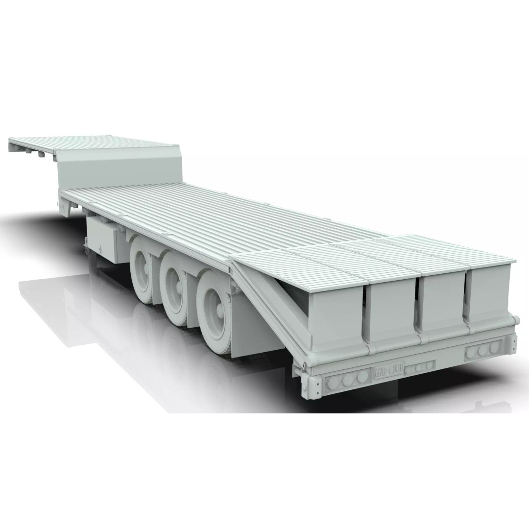 53ft Beavertail Stepdeck Trailer 3D Model – Low Poly Game Asset, FBX - View 26