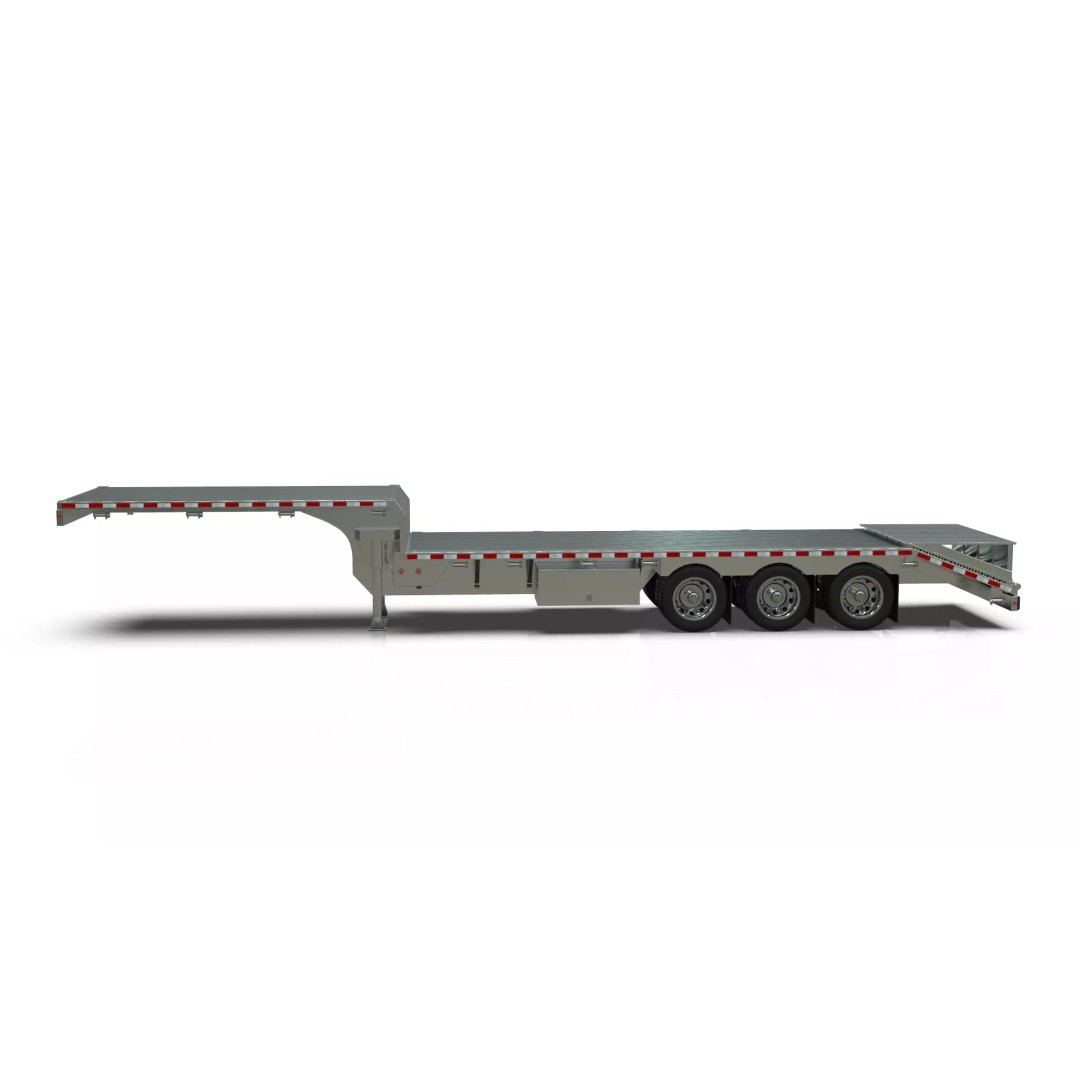 53ft Beavertail Stepdeck Trailer 3D Model – Low Poly Game Asset, FBX - View 3