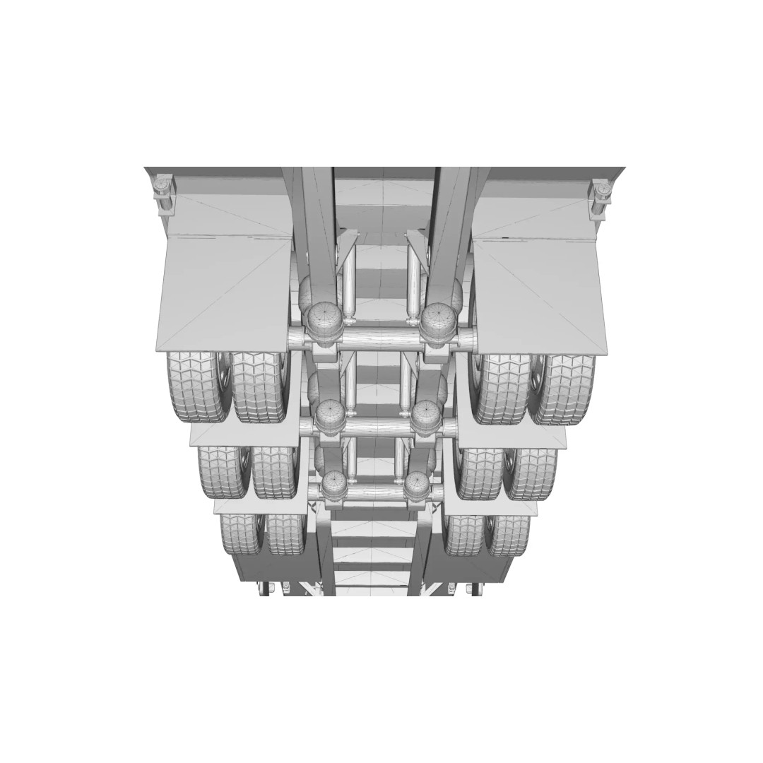 53ft Beavertail Stepdeck Trailer 3D Model – Low Poly Game Asset, FBX - View 35