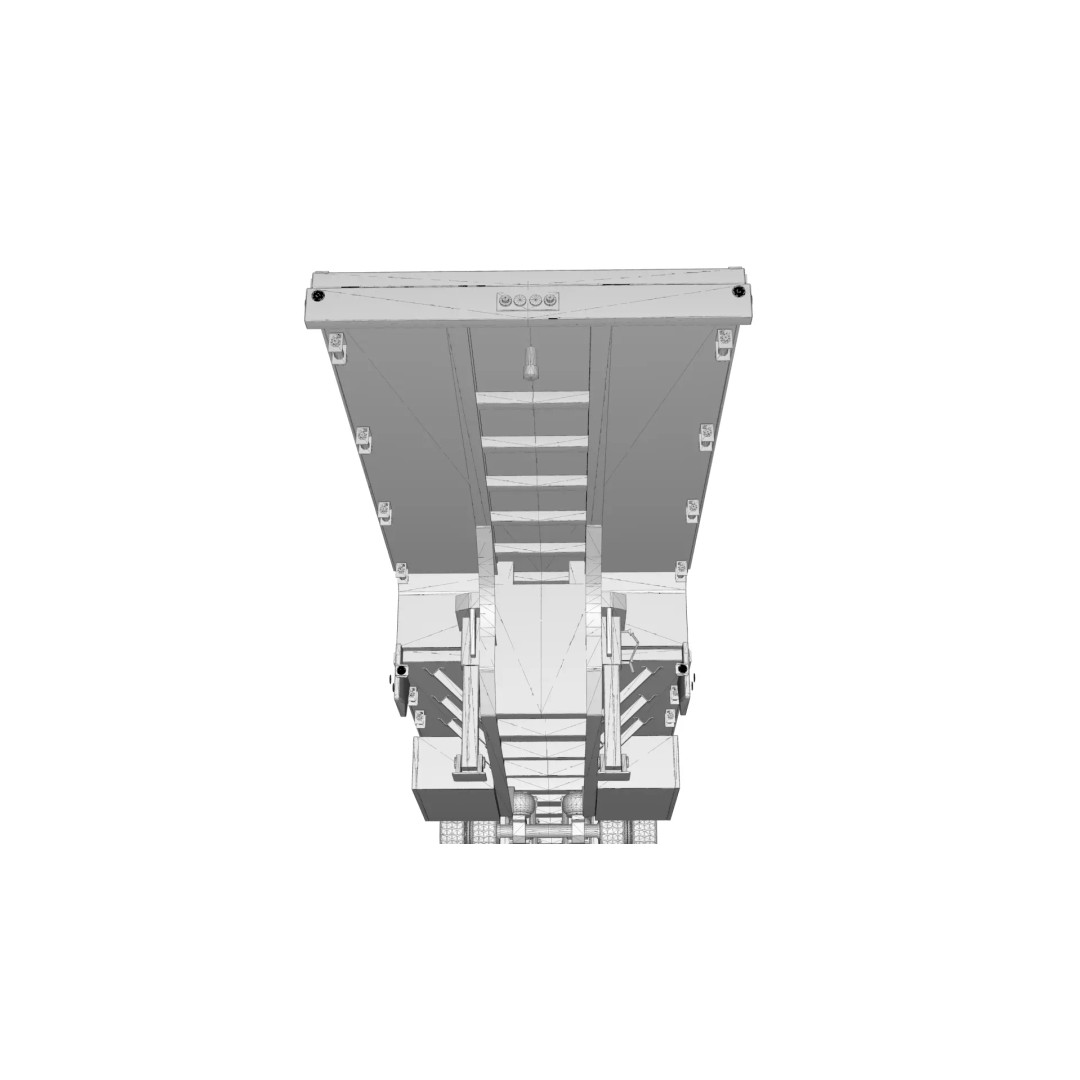 53ft Beavertail Stepdeck Trailer 3D Model – Low Poly Game Asset, FBX - View 36