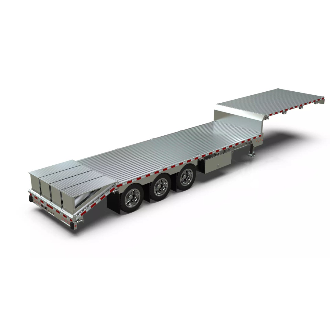 53ft Beavertail Stepdeck Trailer 3D Model – Low Poly Game Asset, FBX - View 5