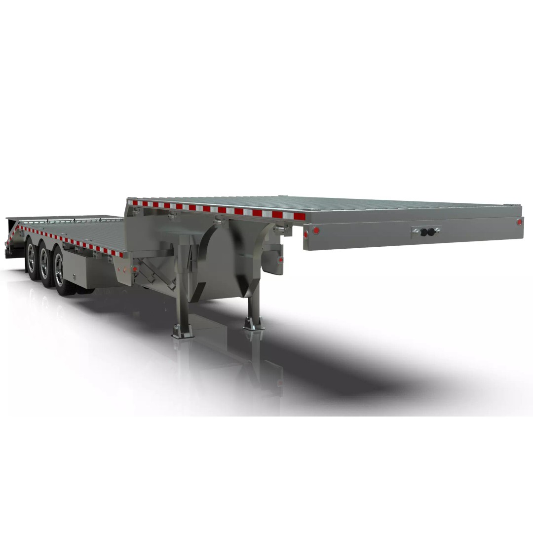 53ft Beavertail Stepdeck Trailer 3D Model – Low Poly Game Asset, FBX - View 6