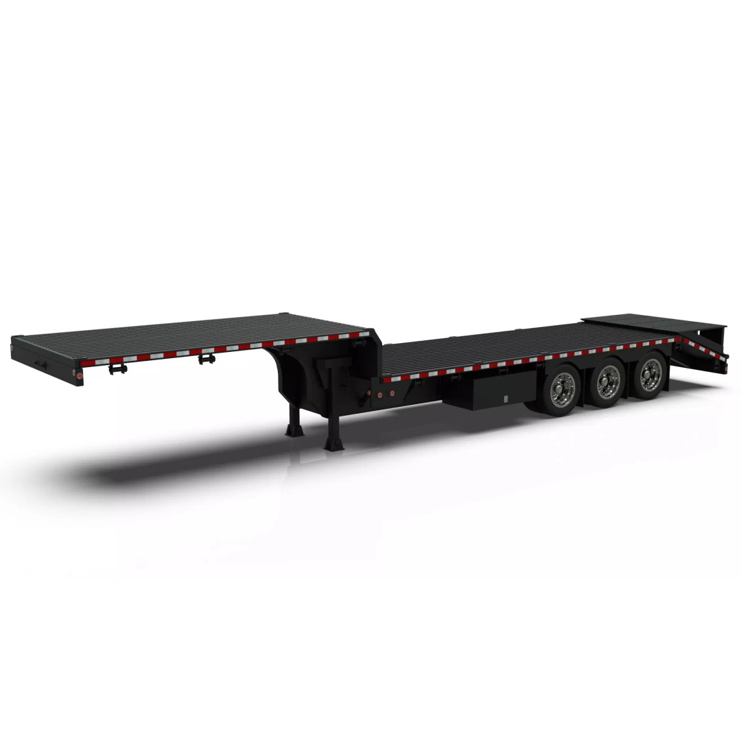 53ft Beavertail Stepdeck Trailer 3D Model – Low Poly Game Asset, FBX - View 7