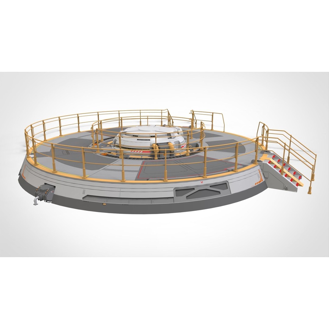 Sci-Fi Platform 3D Model – Modular Industrial Architecture, FBX - View 11