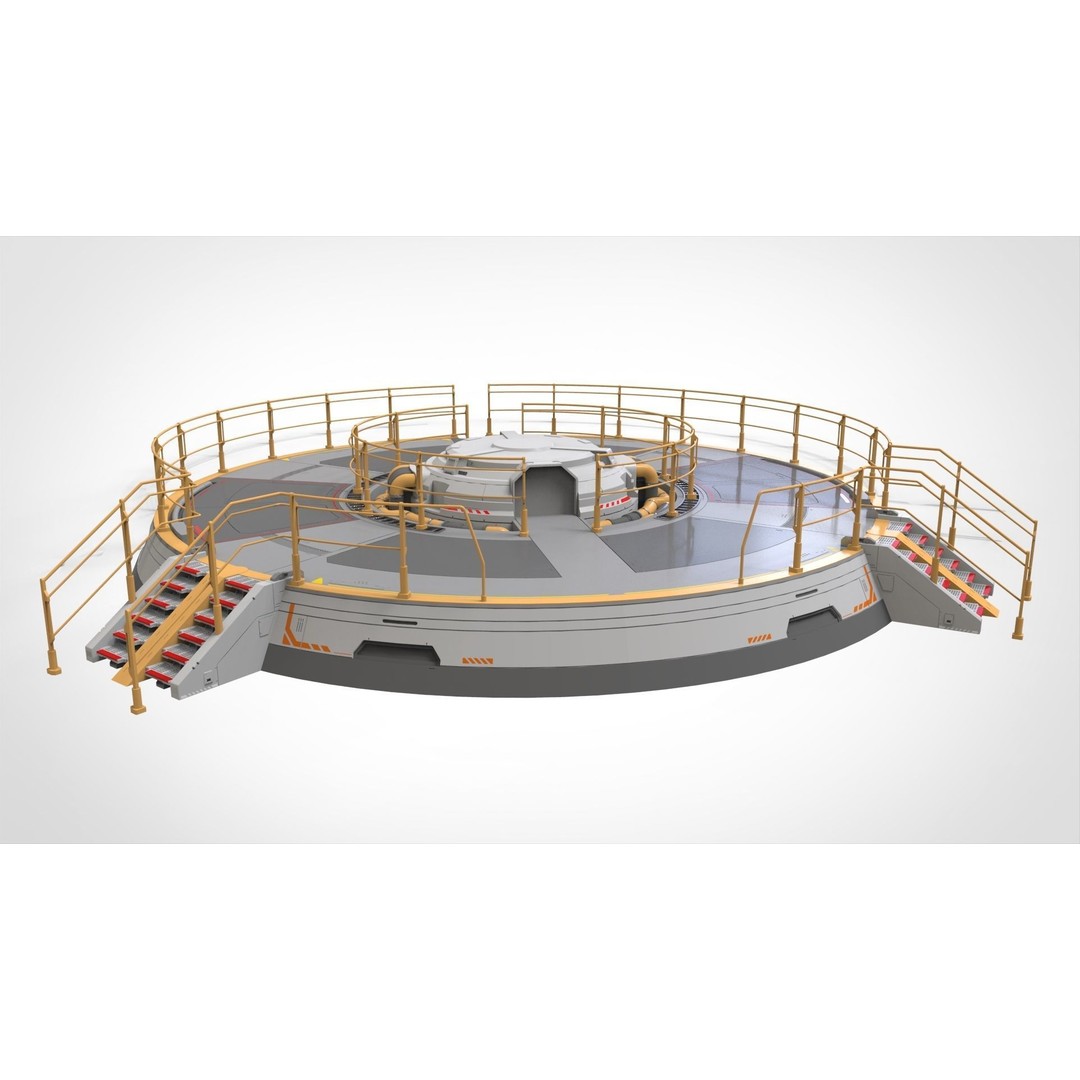 Sci-Fi Platform 3D Model – Modular Industrial Architecture, FBX - View 12