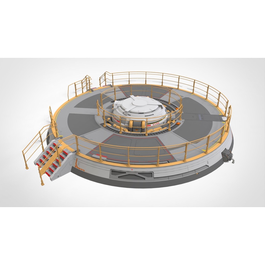 Sci-Fi Platform 3D Model – Modular Industrial Architecture, FBX - View 13