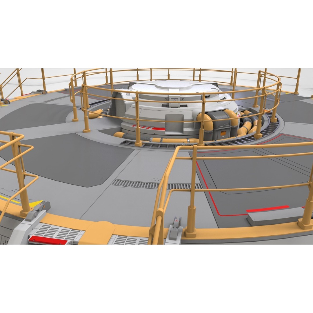Sci-Fi Platform 3D Model – Modular Industrial Architecture, FBX - View 14