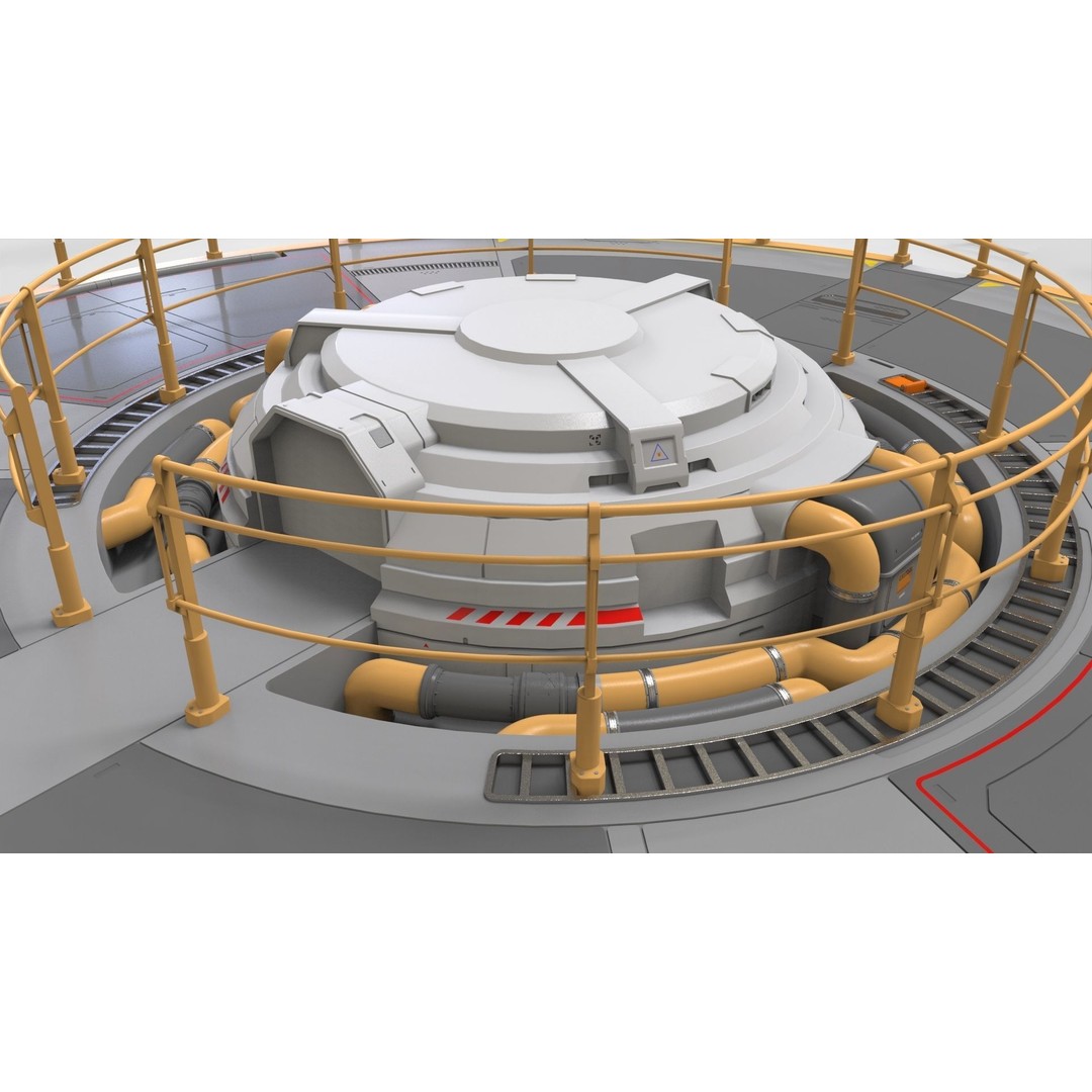 Sci-Fi Platform 3D Model – Modular Industrial Architecture, FBX - View 15