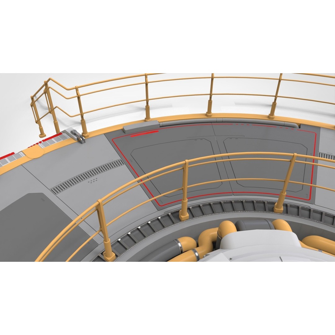 Sci-Fi Platform 3D Model – Modular Industrial Architecture, FBX - View 17