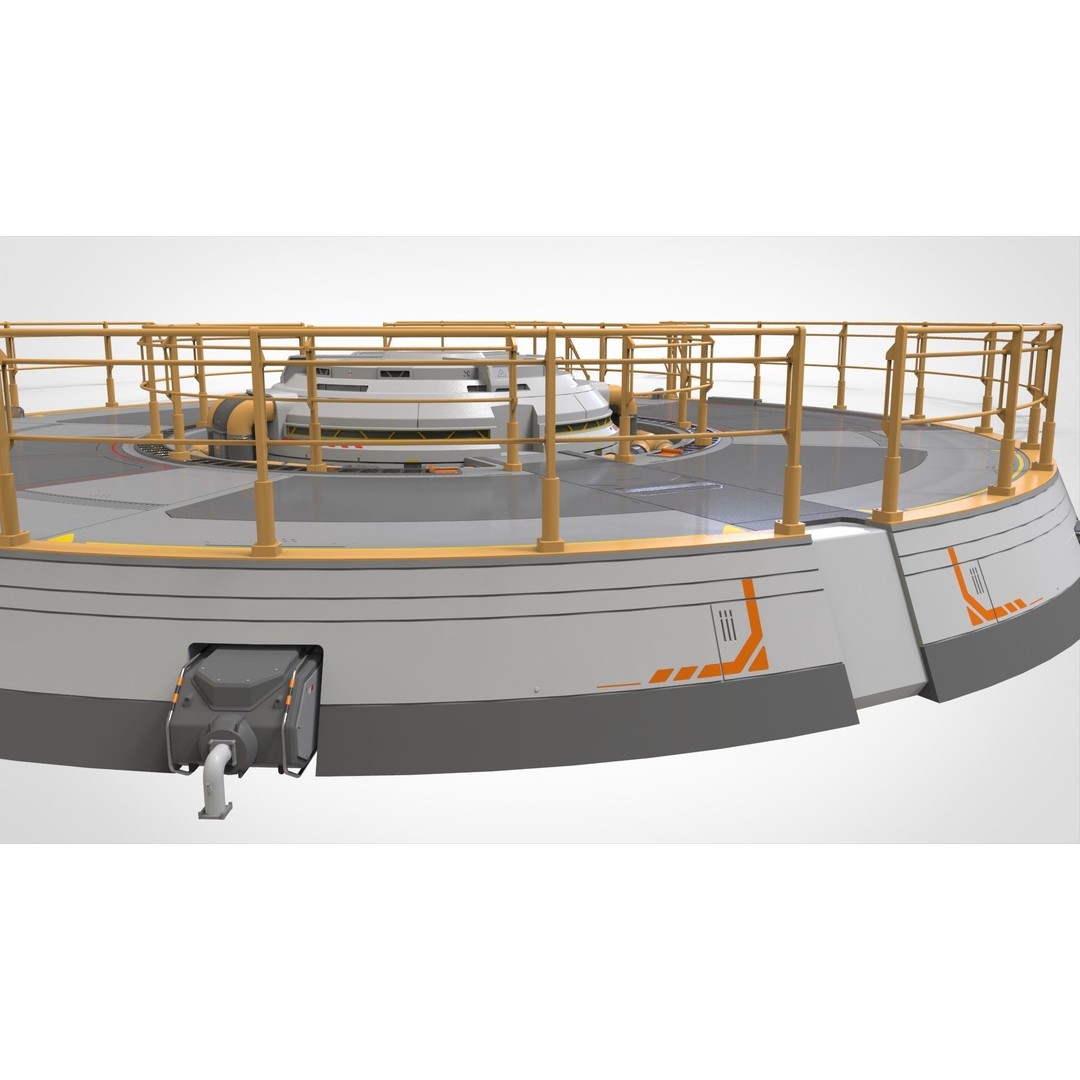 Sci-Fi Platform 3D Model – Modular Industrial Architecture, FBX - View 18