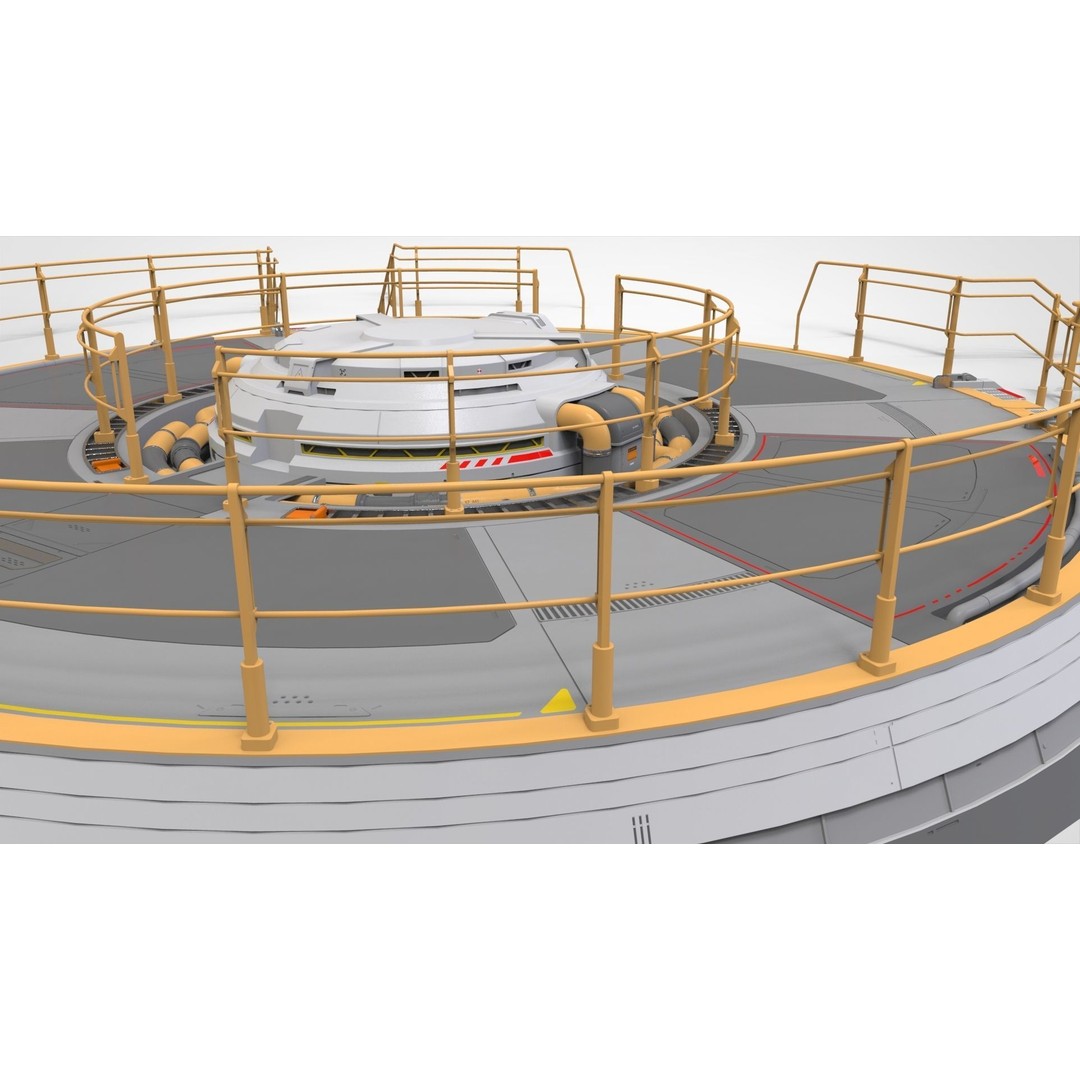 Sci-Fi Platform 3D Model – Modular Industrial Architecture, FBX - View 19