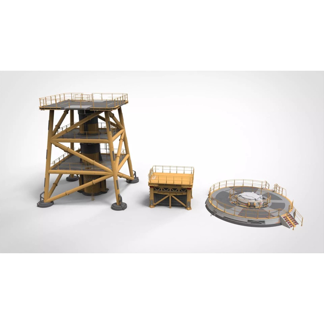 Sci-Fi Platform 3D Model – Modular Industrial Architecture, FBX - View 2