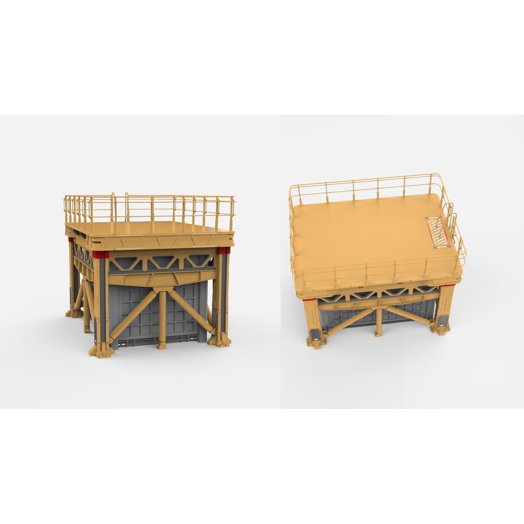 Sci-Fi Platform 3D Model – Modular Industrial Architecture, FBX - View 21
