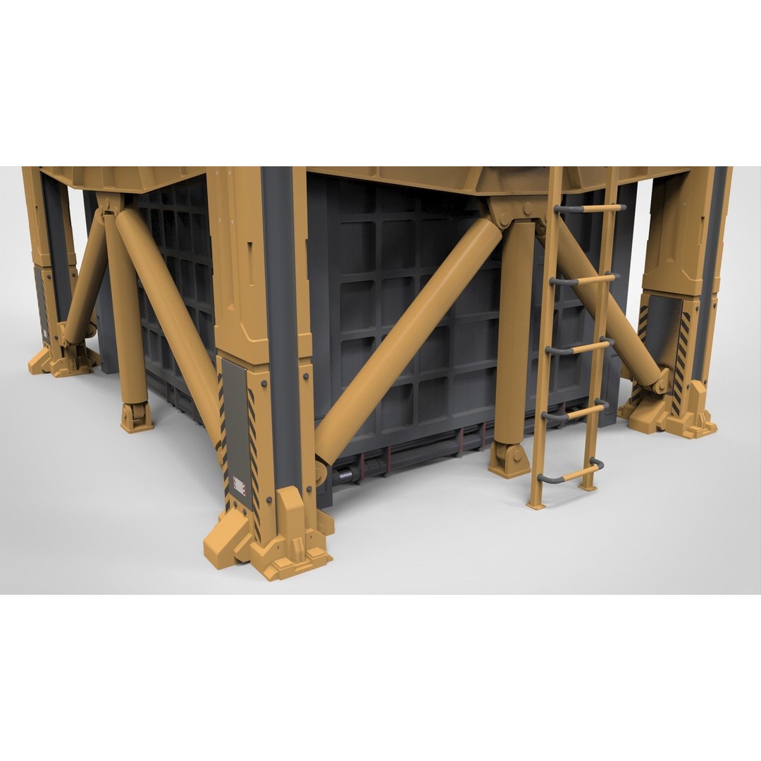 Sci-Fi Platform 3D Model – Modular Industrial Architecture, FBX - View 22