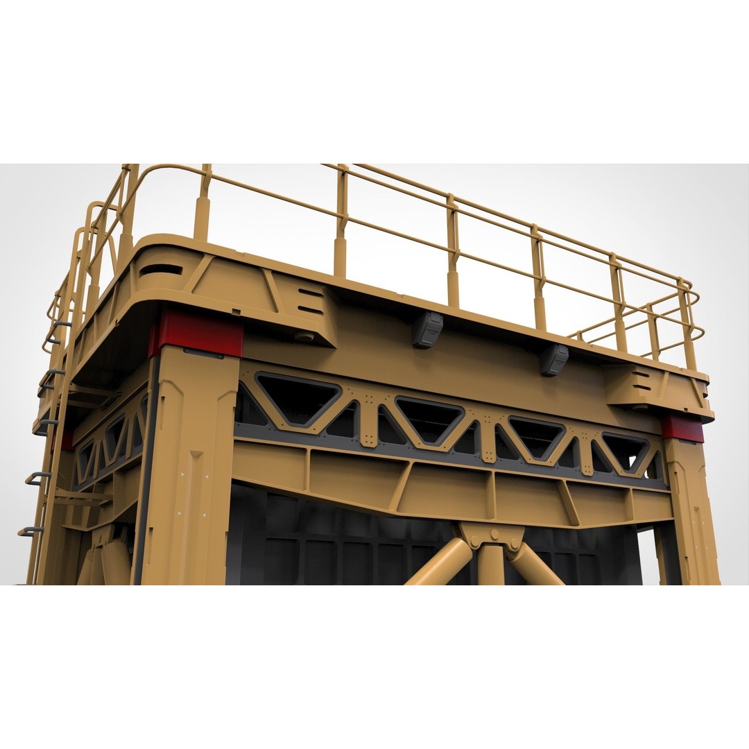 Sci-Fi Platform 3D Model – Modular Industrial Architecture, FBX - View 24