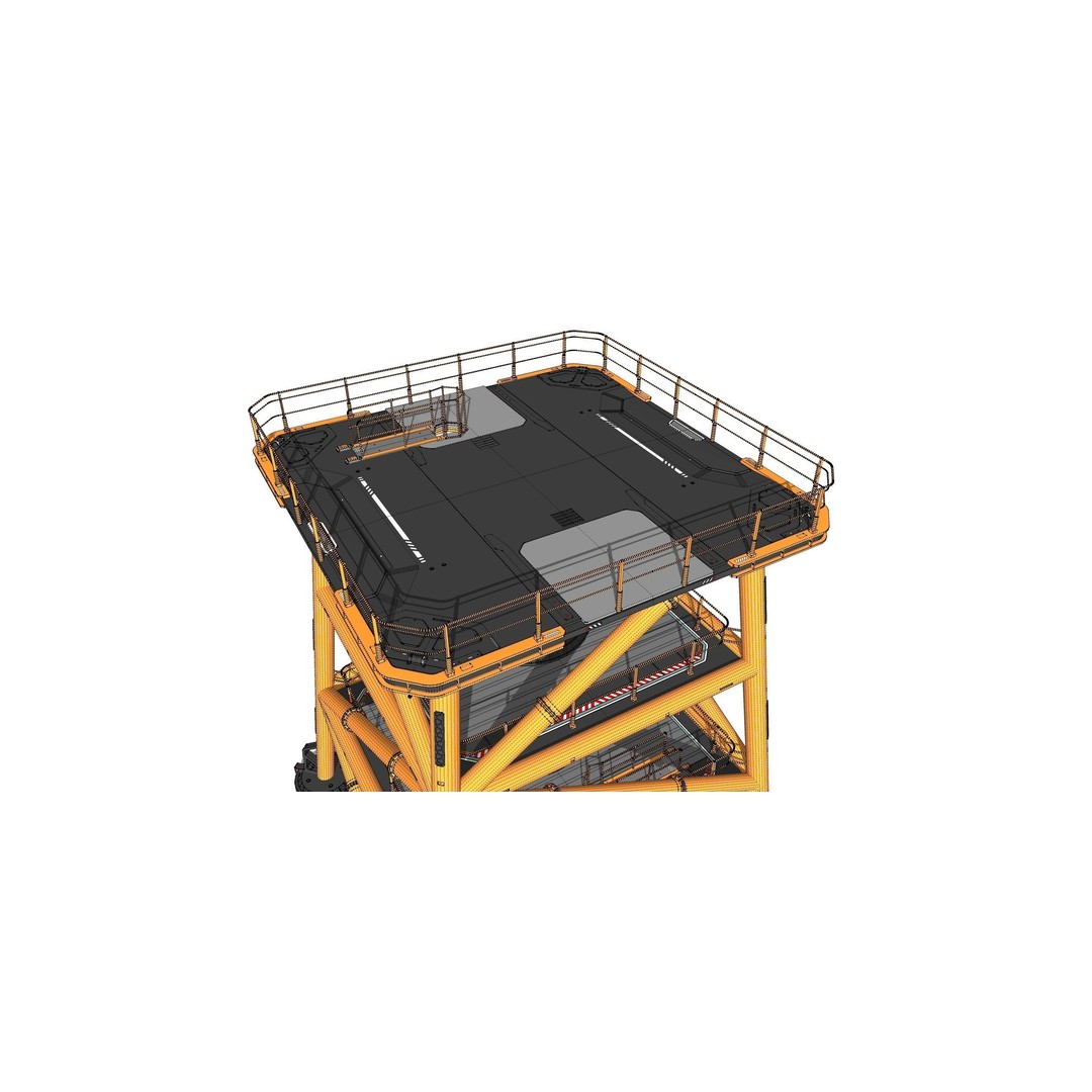 Sci-Fi Platform 3D Model – Modular Industrial Architecture, FBX - View 27