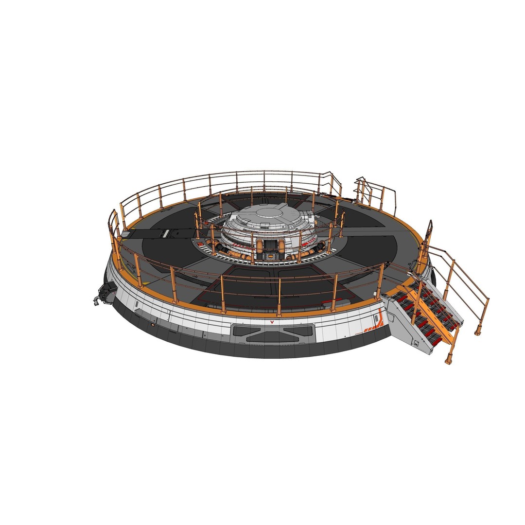 Sci-Fi Platform 3D Model – Modular Industrial Architecture, FBX - View 28