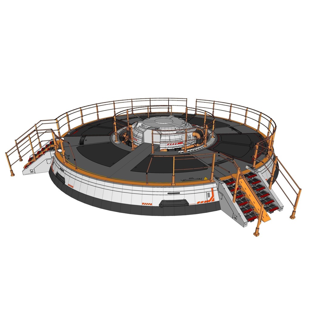 Sci-Fi Platform 3D Model – Modular Industrial Architecture, FBX - View 29