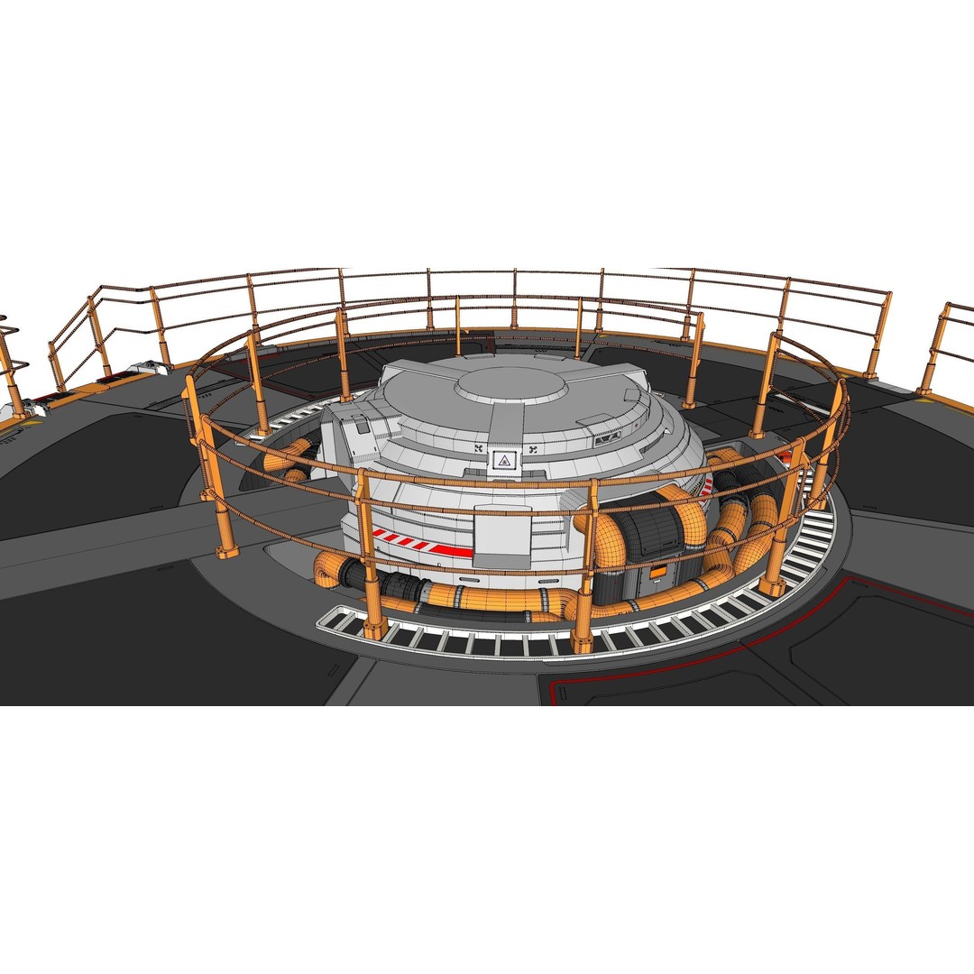 Sci-Fi Platform 3D Model – Modular Industrial Architecture, FBX - View 30