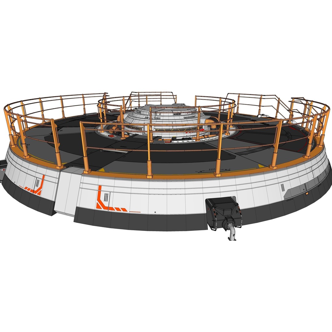 Sci-Fi Platform 3D Model – Modular Industrial Architecture, FBX - View 31