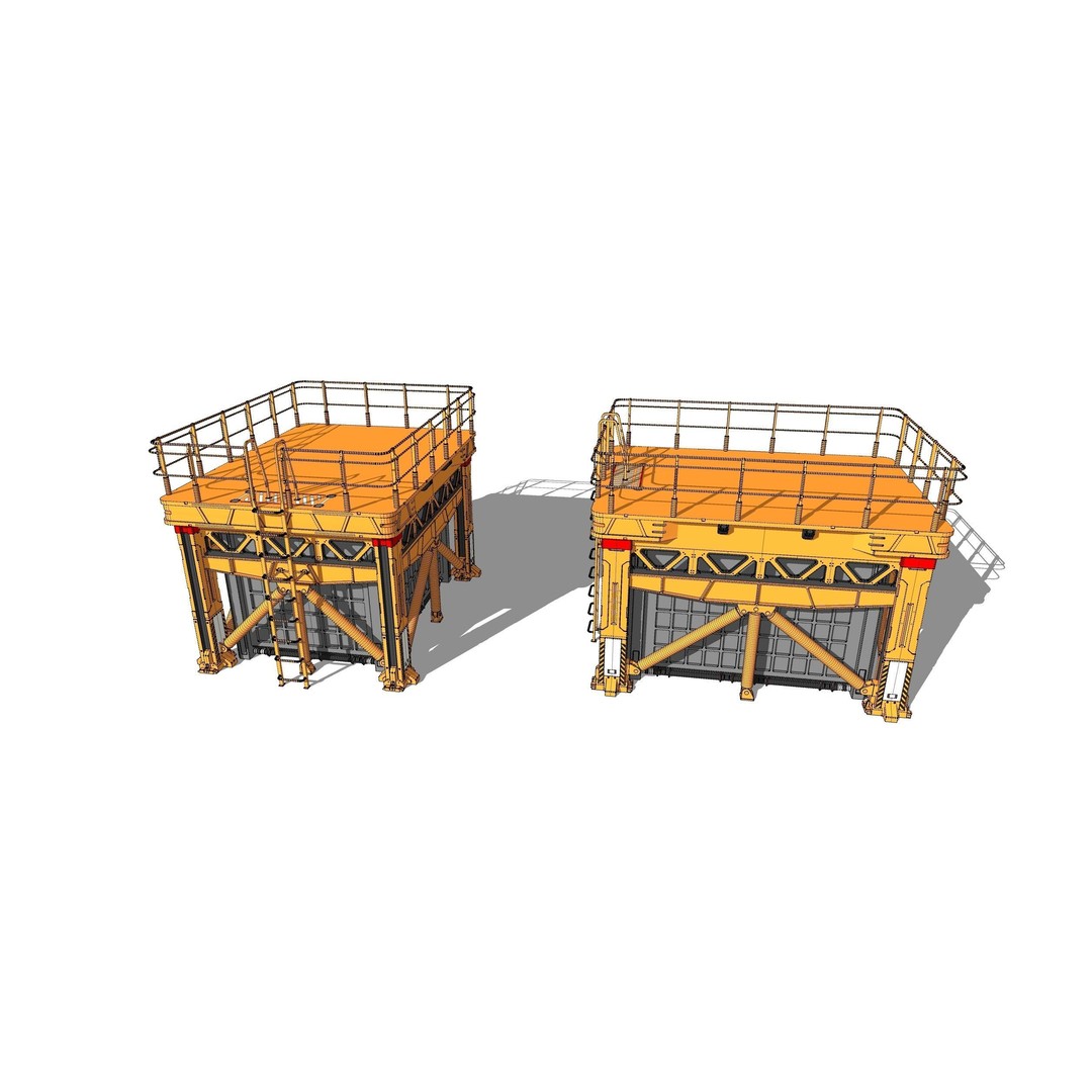 Sci-Fi Platform 3D Model – Modular Industrial Architecture, FBX - View 32