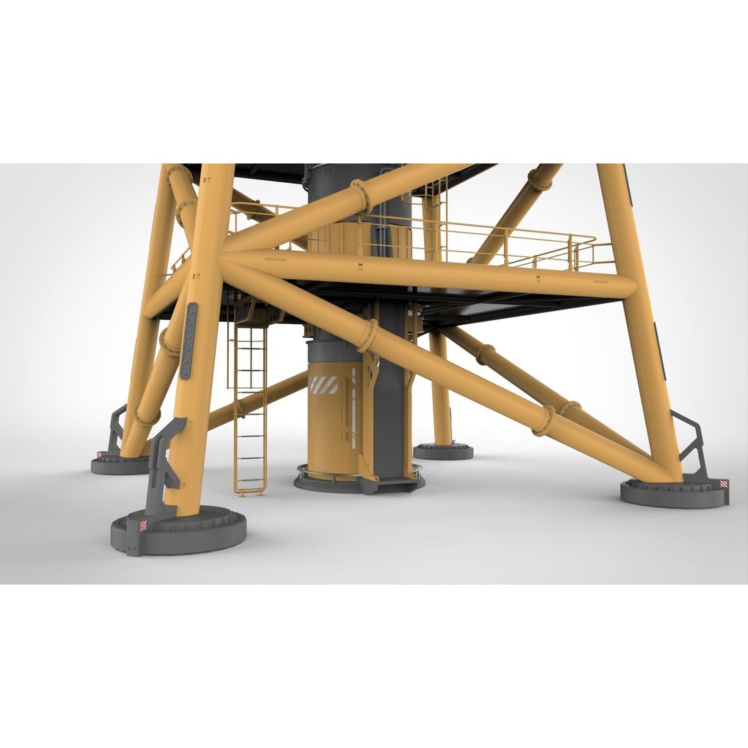 Sci-Fi Platform 3D Model – Modular Industrial Architecture, FBX - View 4