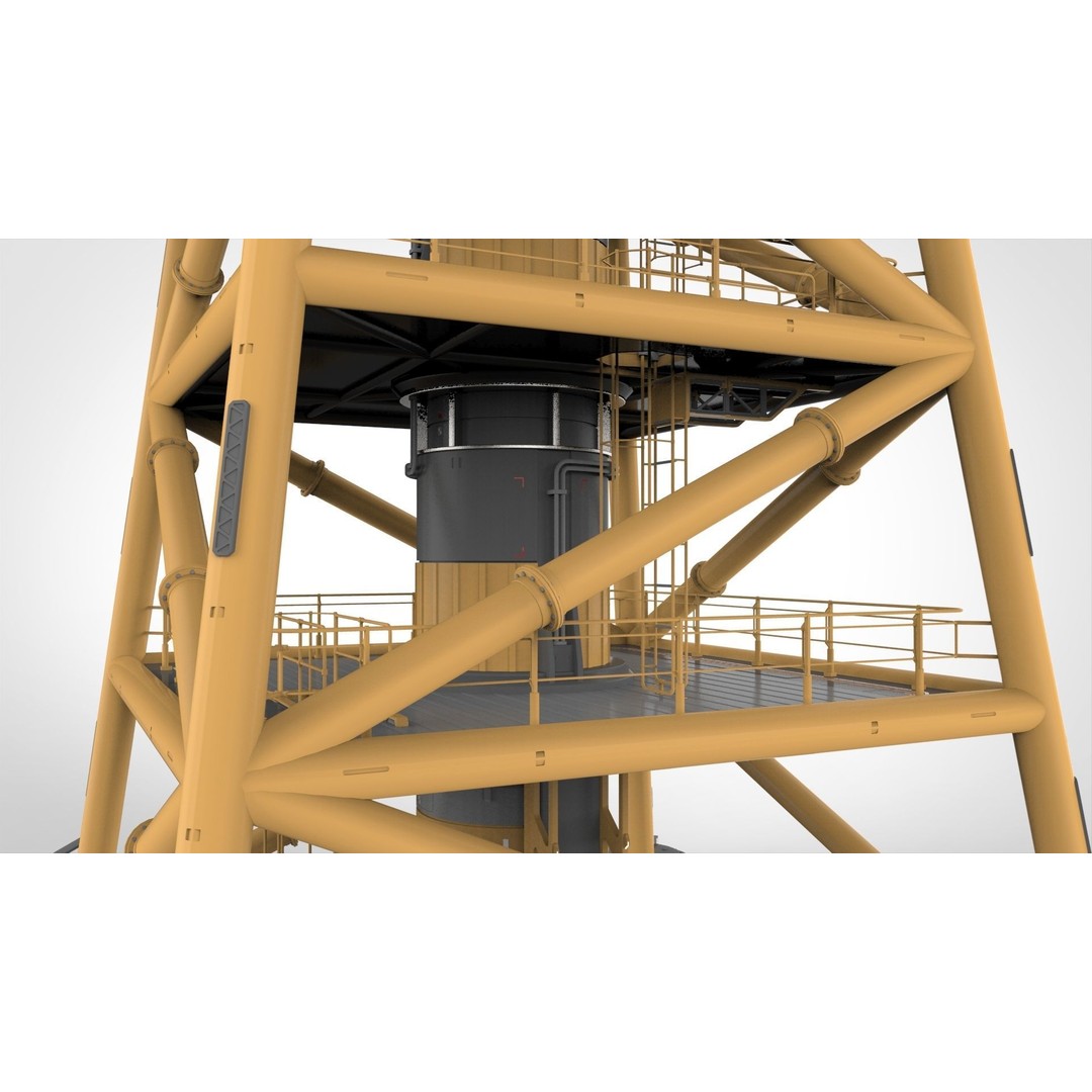 Sci-Fi Platform 3D Model – Modular Industrial Architecture, FBX - View 6