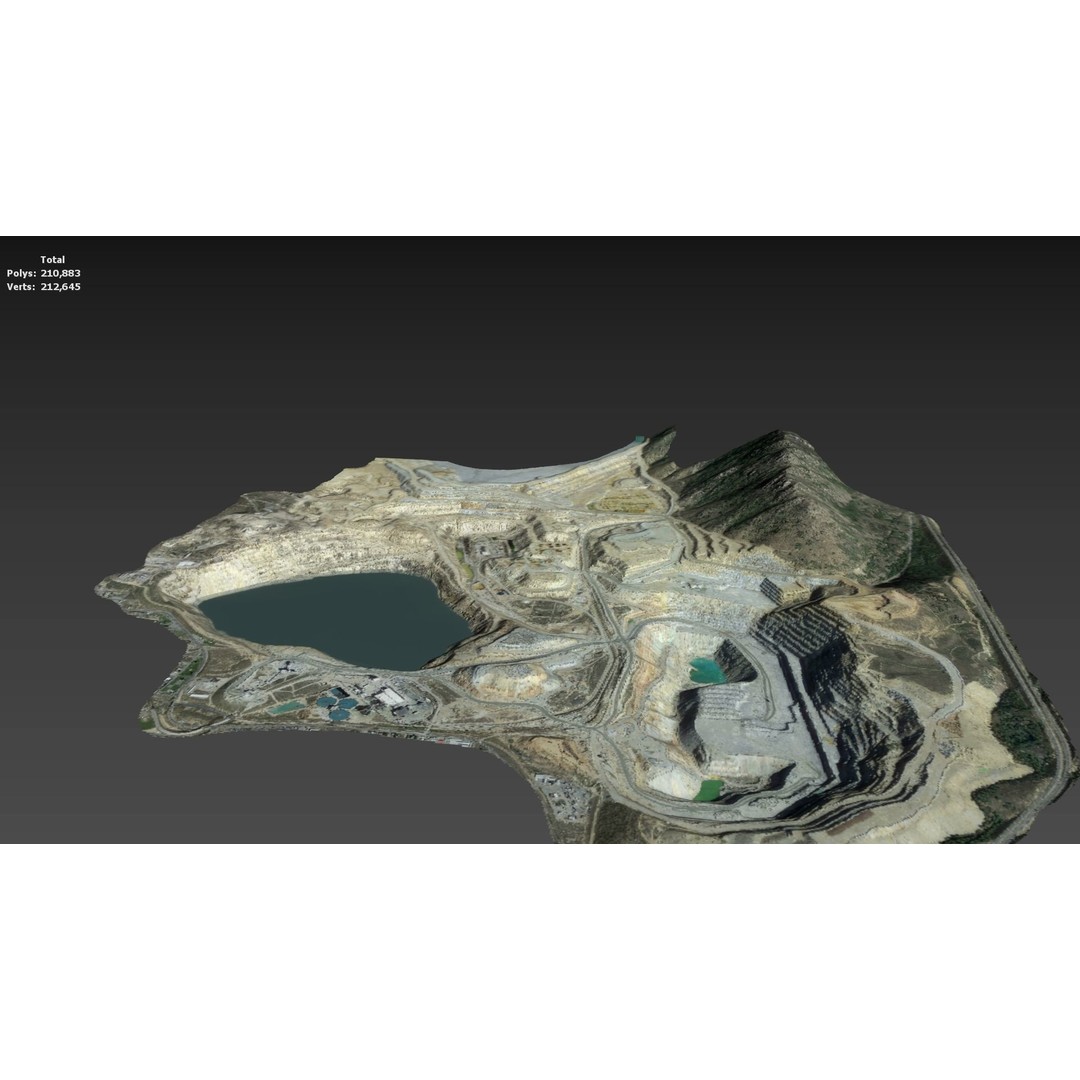 Opencast Mine Silver Bow Creek 3D Model – Low Poly PBR Asset, FBX/OBJ - View 11