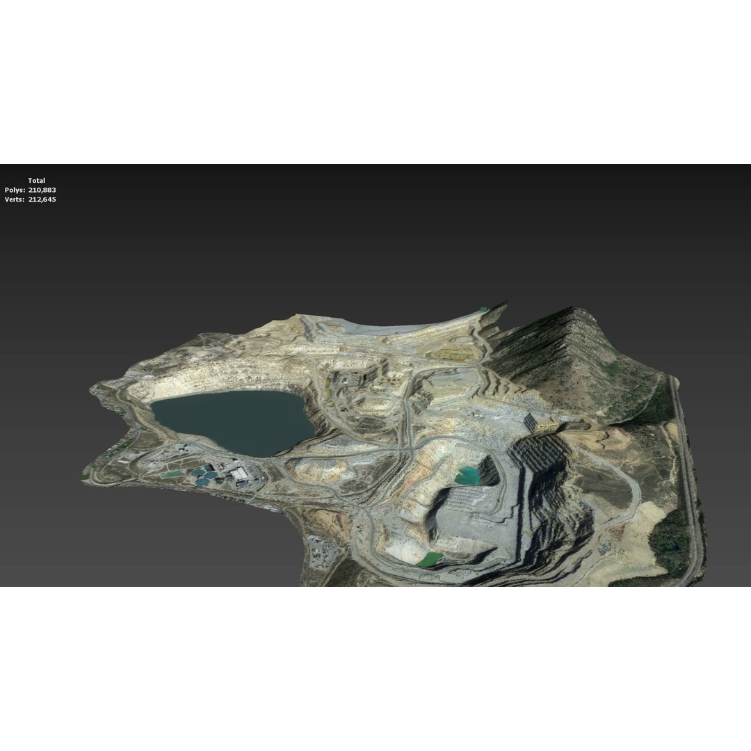 Opencast Mine Silver Bow Creek 3D Model – Low Poly PBR Asset, FBX/OBJ - View 12
