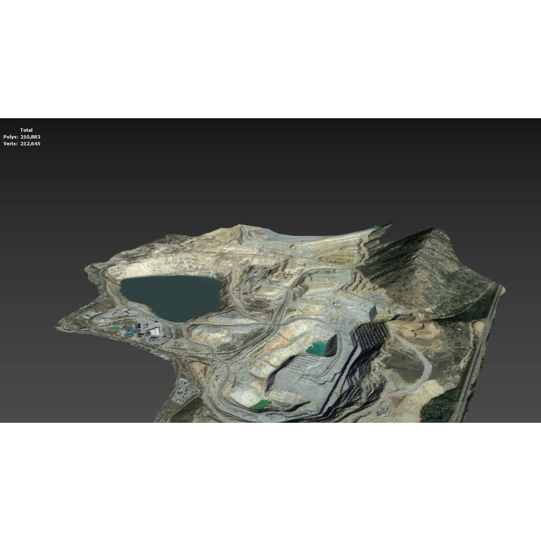 Opencast Mine Silver Bow Creek 3D Model – Low Poly PBR Asset, FBX/OBJ - View 13