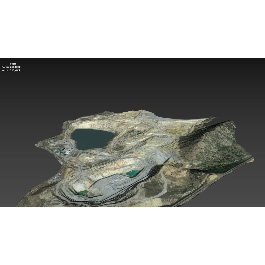 Opencast Mine Silver Bow Creek 3D Model – Low Poly PBR Asset, FBX/OBJ - View 15