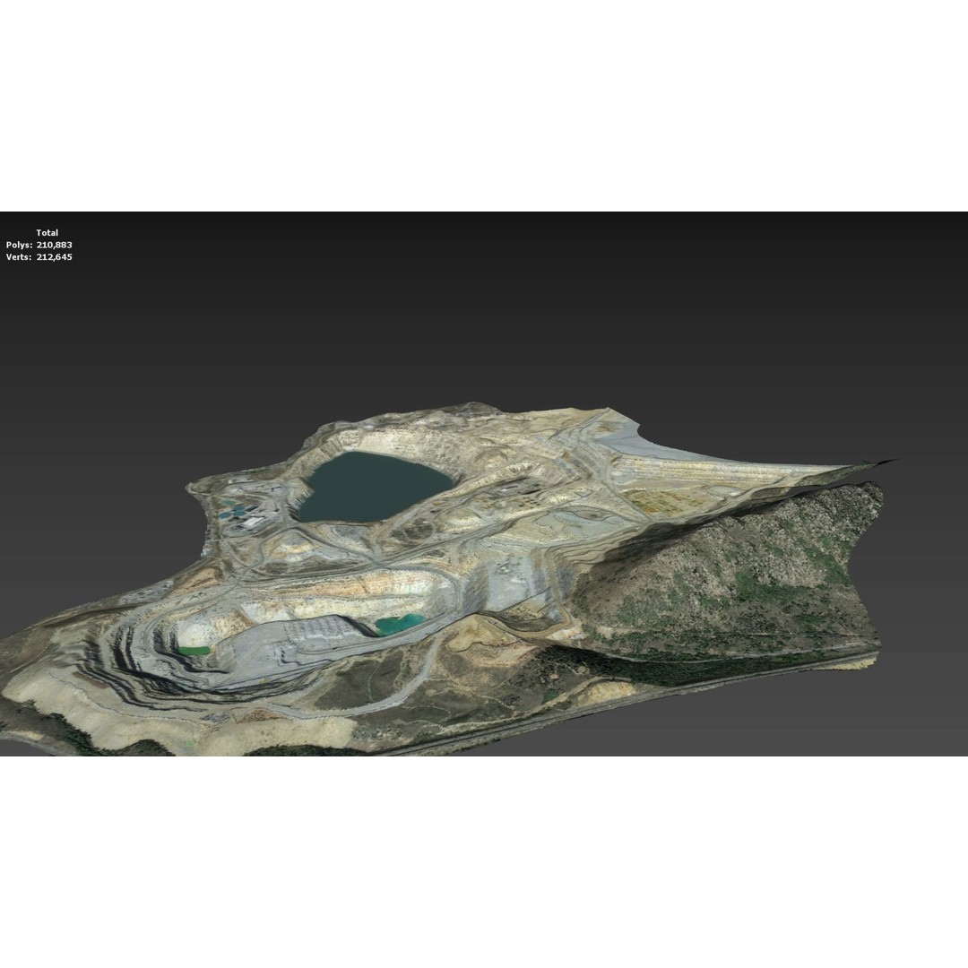 Opencast Mine Silver Bow Creek 3D Model – Low Poly PBR Asset, FBX/OBJ - View 17