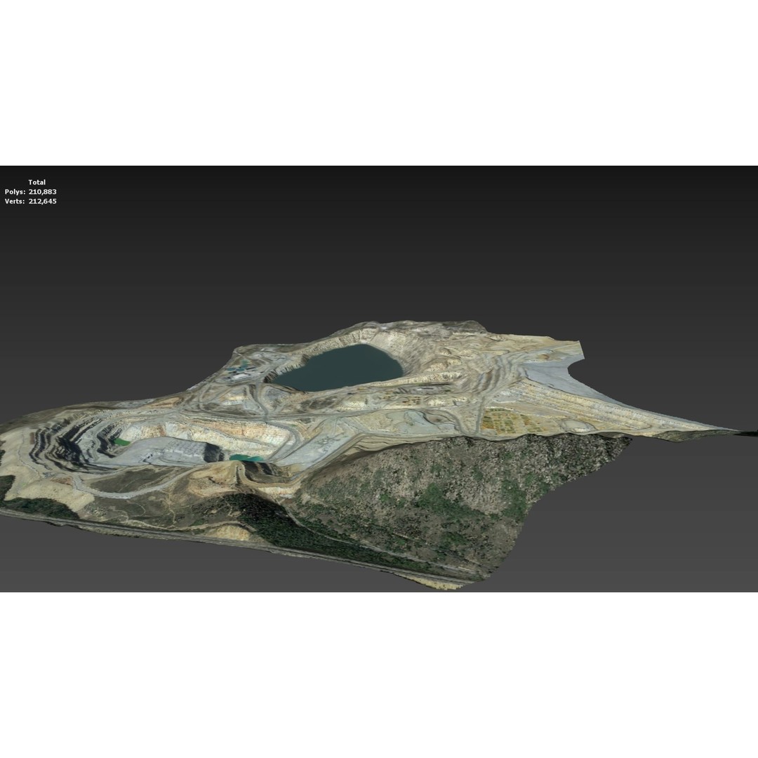 Opencast Mine Silver Bow Creek 3D Model – Low Poly PBR Asset, FBX/OBJ - View 20