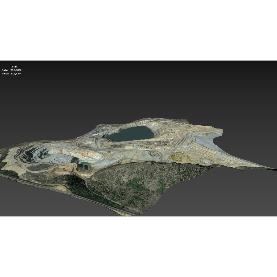 Opencast Mine Silver Bow Creek 3D Model – Low Poly PBR Asset, FBX/OBJ - View 21