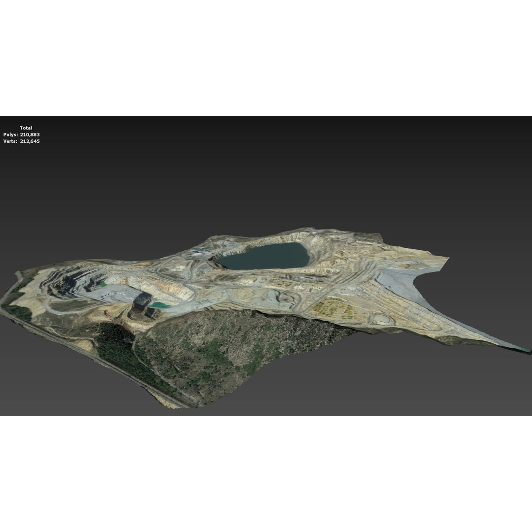 Opencast Mine Silver Bow Creek 3D Model – Low Poly PBR Asset, FBX/OBJ - View 22