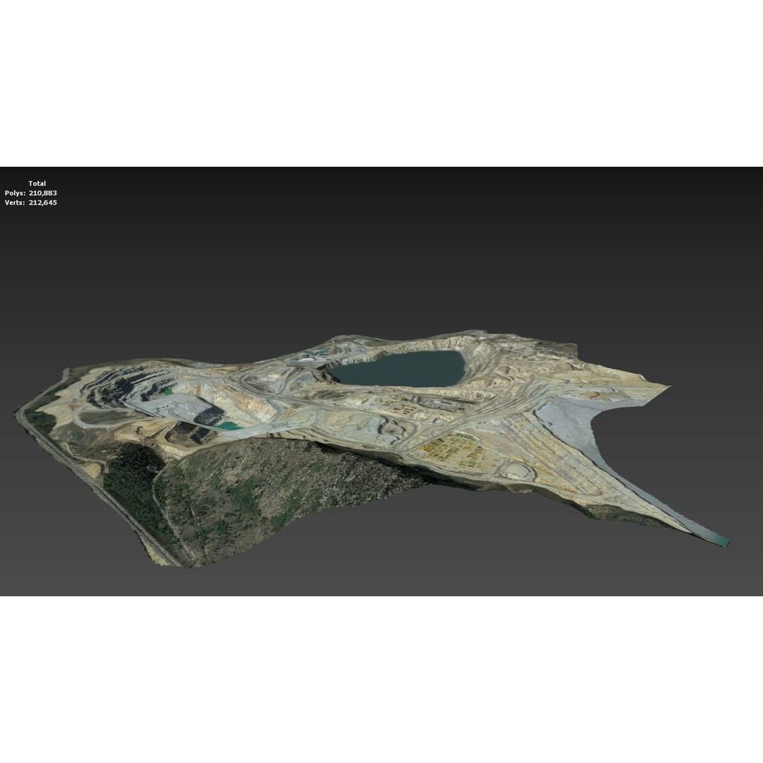 Opencast Mine Silver Bow Creek 3D Model – Low Poly PBR Asset, FBX/OBJ - View 23